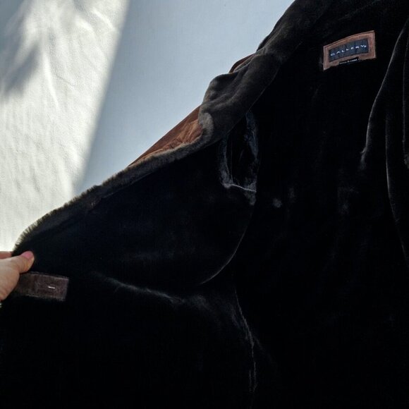 Gallery Genuine Leather Suede Faux Fur lining Jacket L - Picture 12 of 16